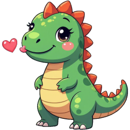Kissy Dinosaur sticker